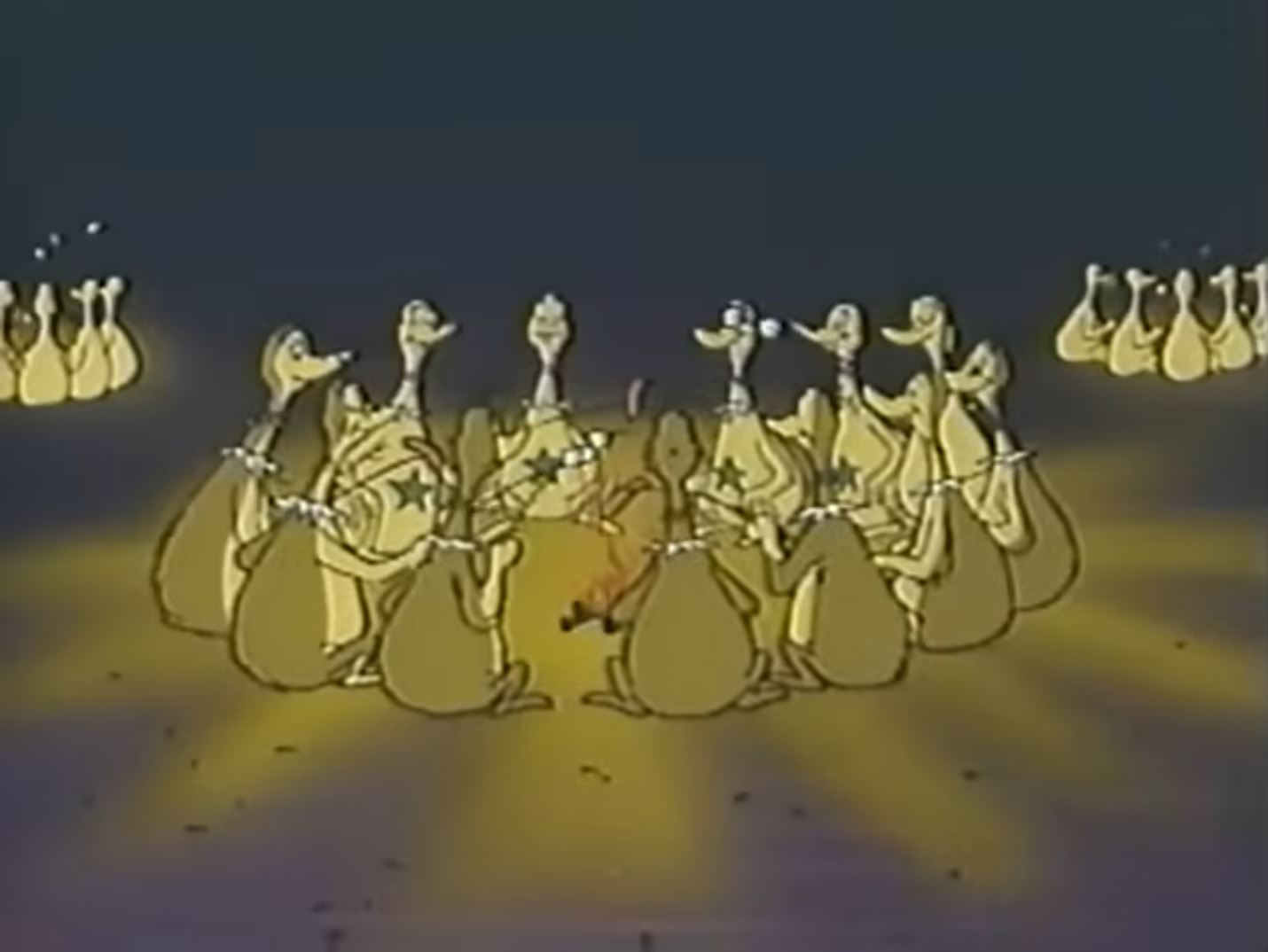 An ancient stone table set for a communal meal